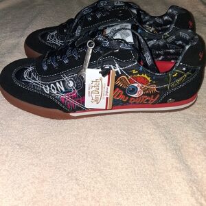 Von Dutch Black Sneakers with Colorful Graphics